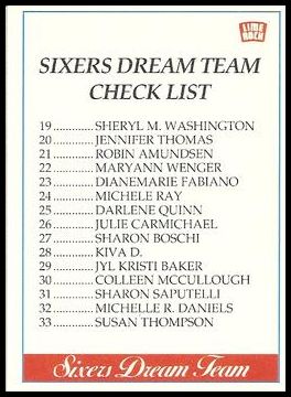 NNO2 Sixers Dream Team Check List